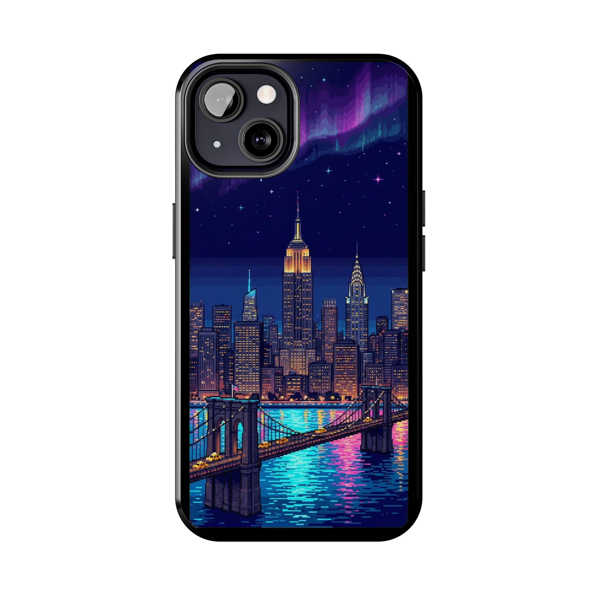 Retro Pixel NYC Skyline at Night — Tough Phone Case