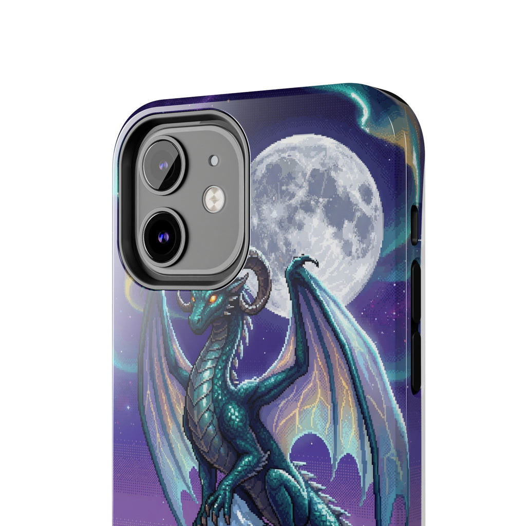 Retro Pixel Dragon on the Mountain Peak — Tough Phone Case