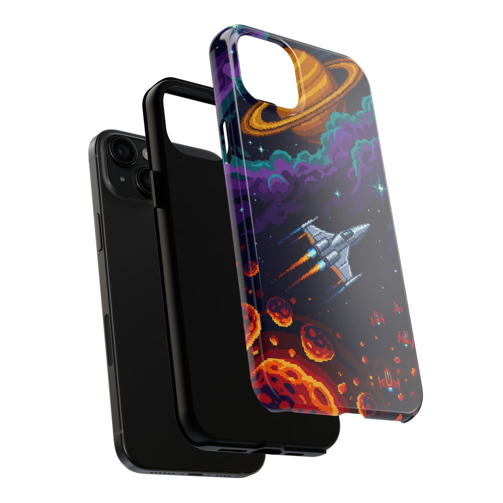 Retro Pixel Galactic Hero — Tough Phone Case