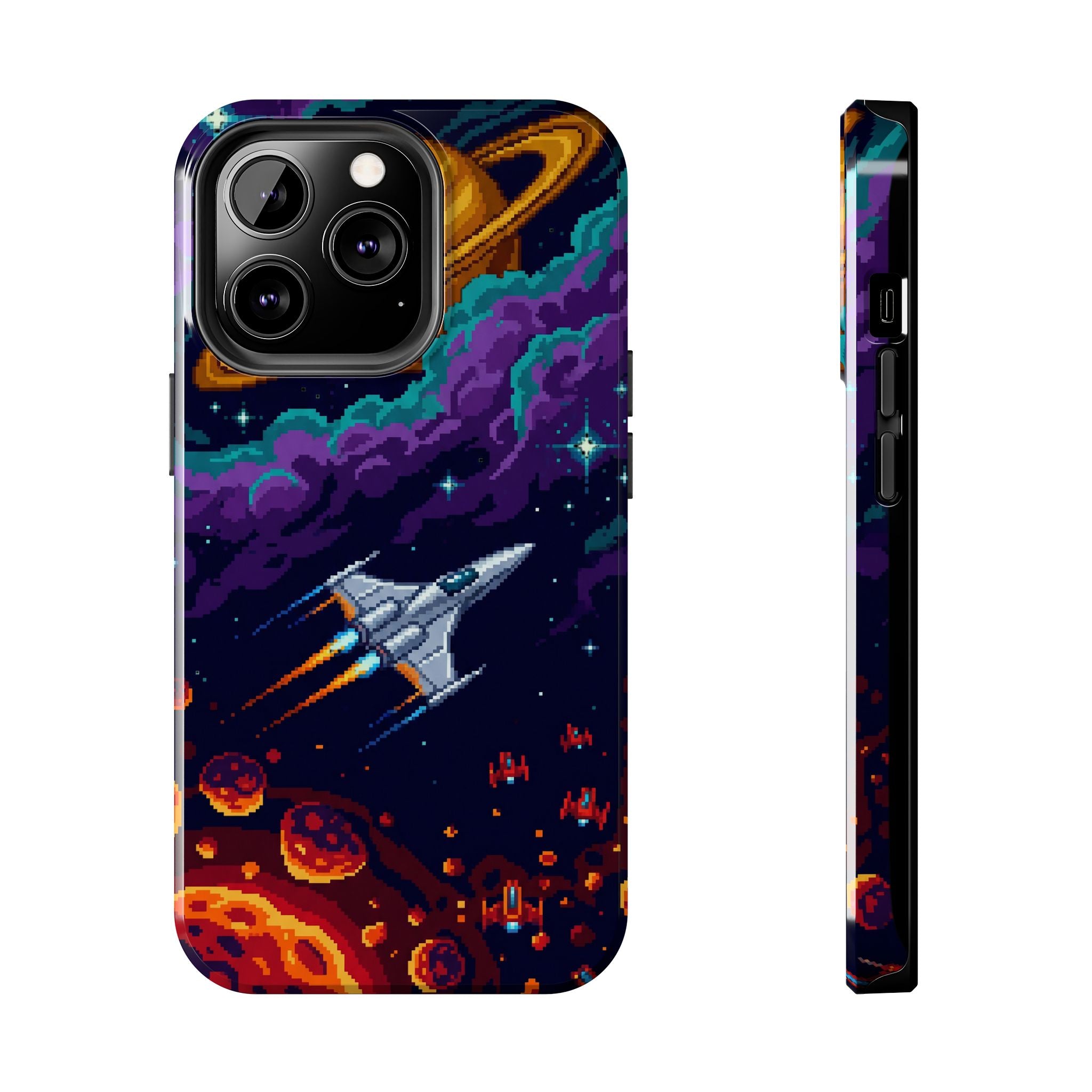 Retro Pixel Galactic Hero — Tough Phone Case