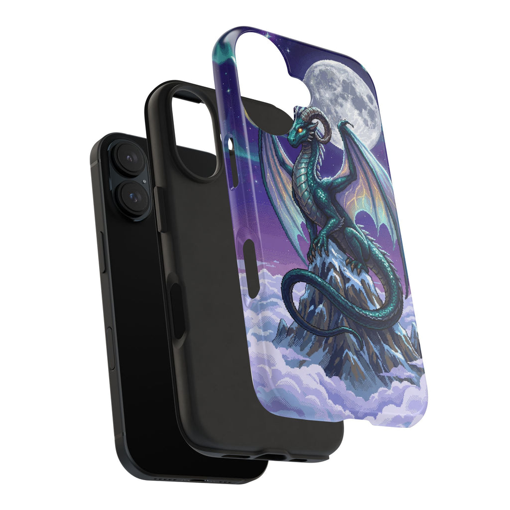 Retro Pixel Dragon on the Mountain Peak — Tough Phone Case