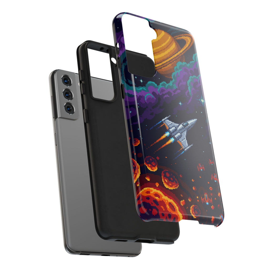 Retro Pixel Galactic Hero — Tough Phone Case