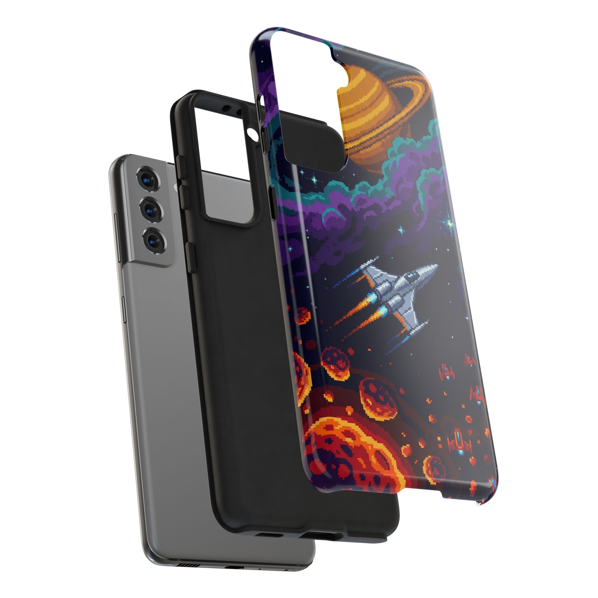 Retro Pixel Galactic Hero — Tough Phone Case