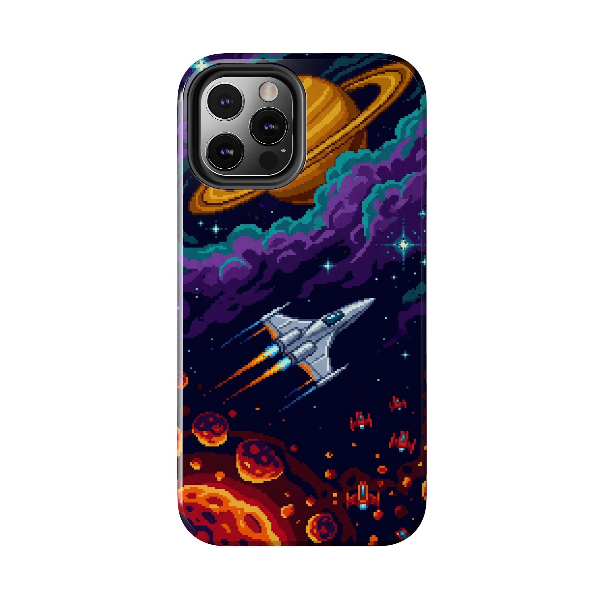 Retro Pixel Galactic Hero — Tough Phone Case