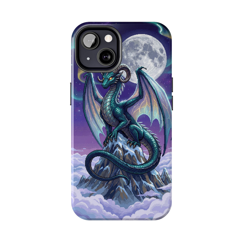 Retro Pixel Dragon on the Mountain Peak — Tough Phone Case