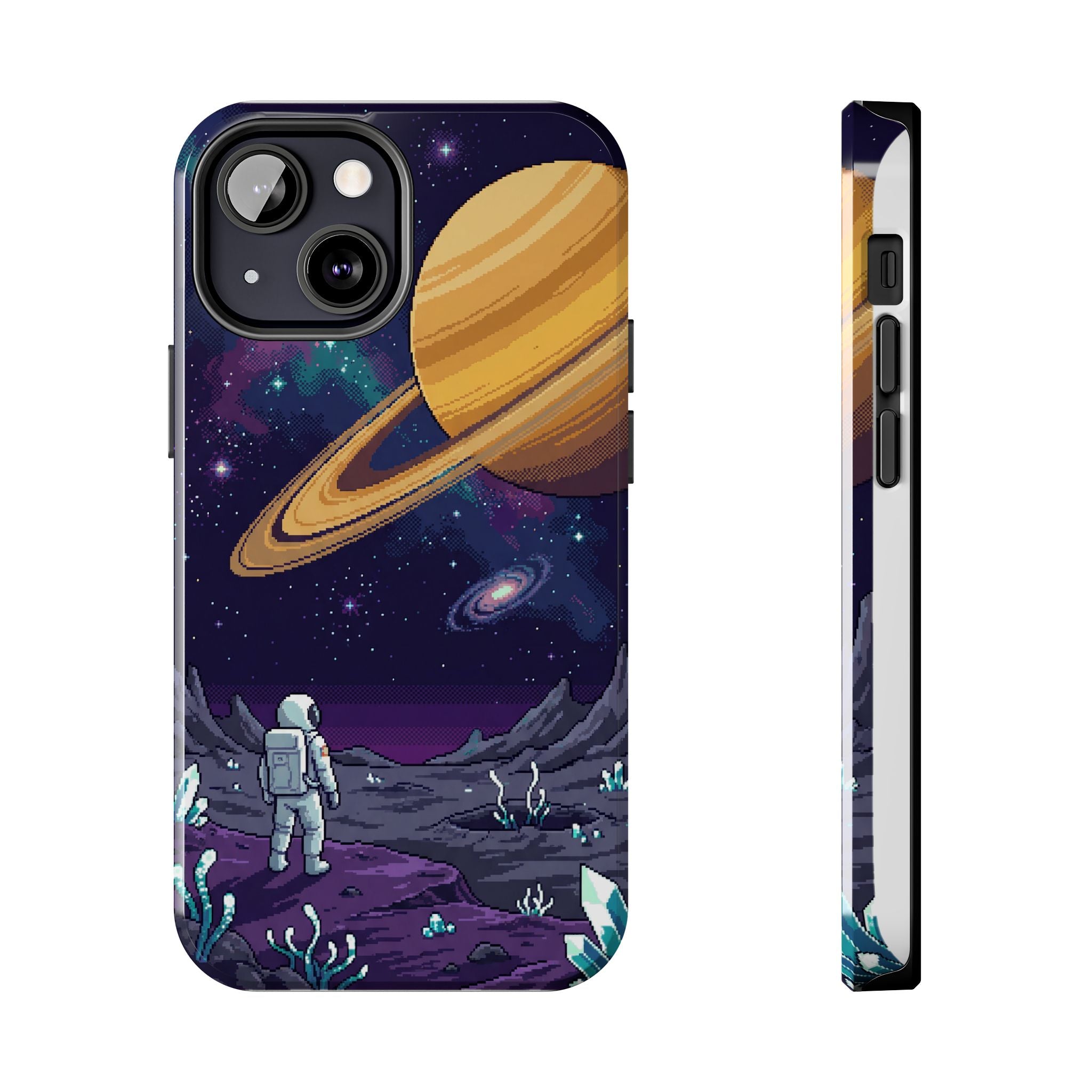 Retro Pixel Astronaut on an Alien World — Tough Phone Case
