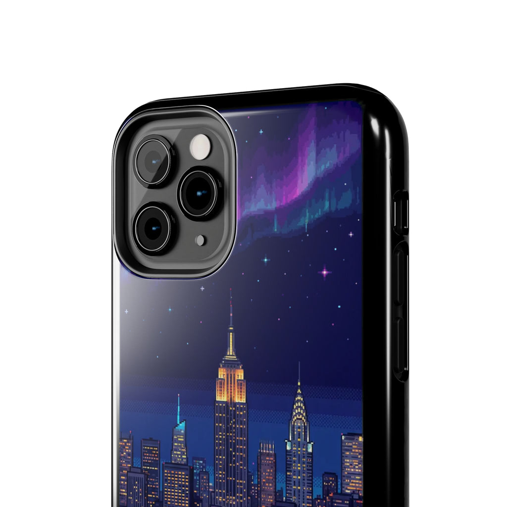Retro Pixel NYC Skyline at Night — Tough Phone Case