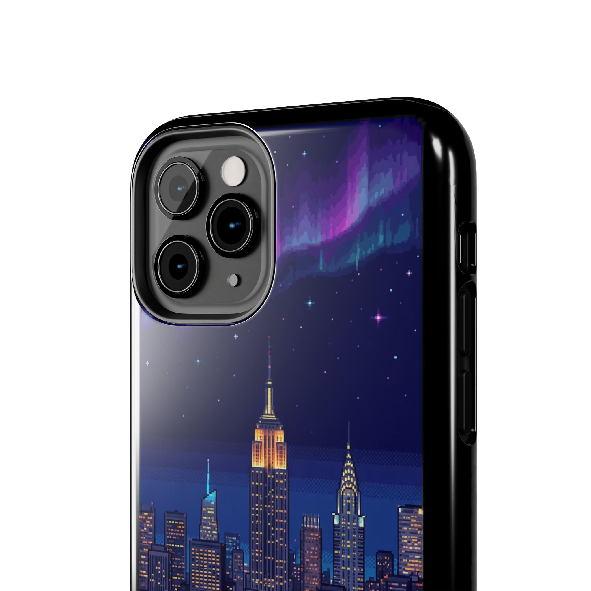 Retro Pixel NYC Skyline at Night — Tough Phone Case