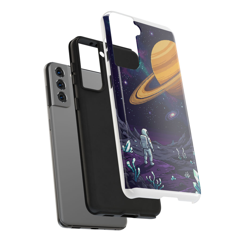 Retro Pixel Astronaut on an Alien World — Tough Phone Case