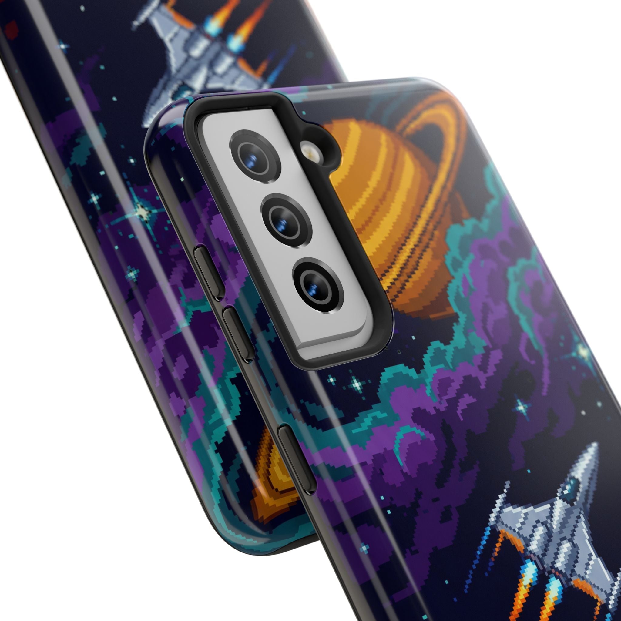 Retro Pixel Galactic Hero — Tough Phone Case