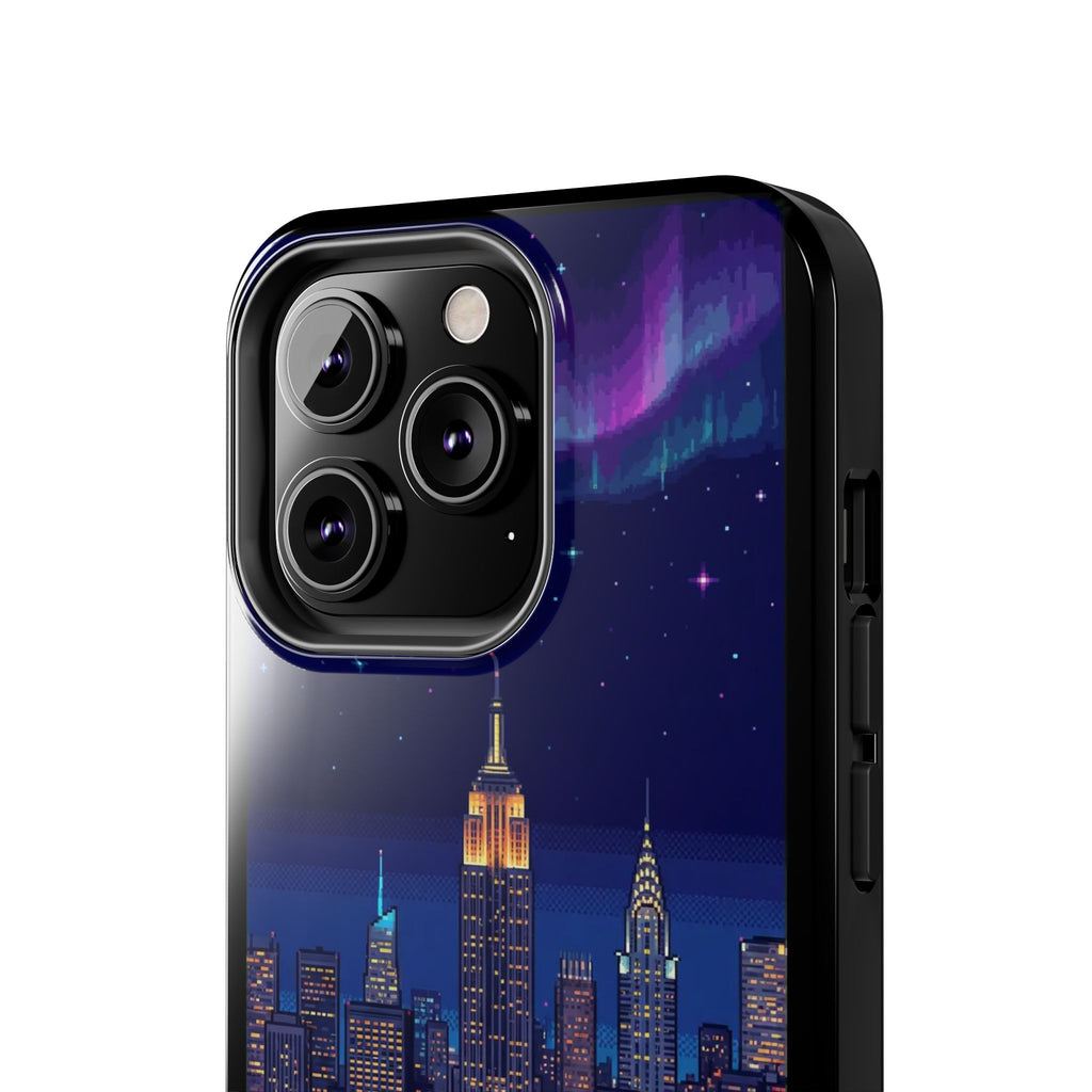 Retro Pixel NYC Skyline at Night — Tough Phone Case