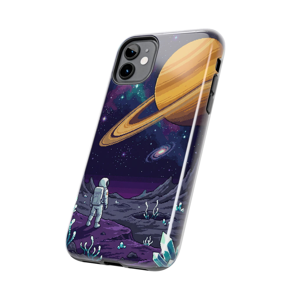 Retro Pixel Astronaut on an Alien World — Tough Phone Case