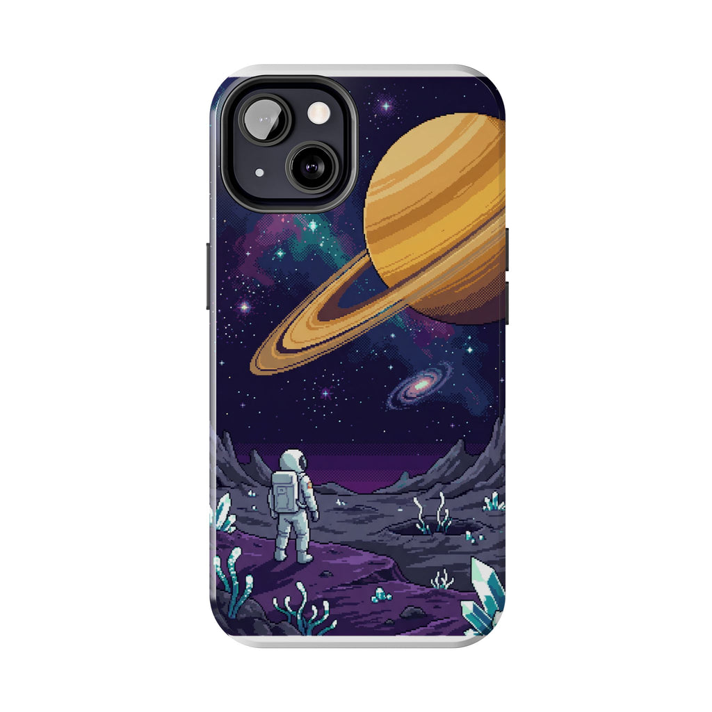 Retro Pixel Astronaut on an Alien World — Tough Phone Case