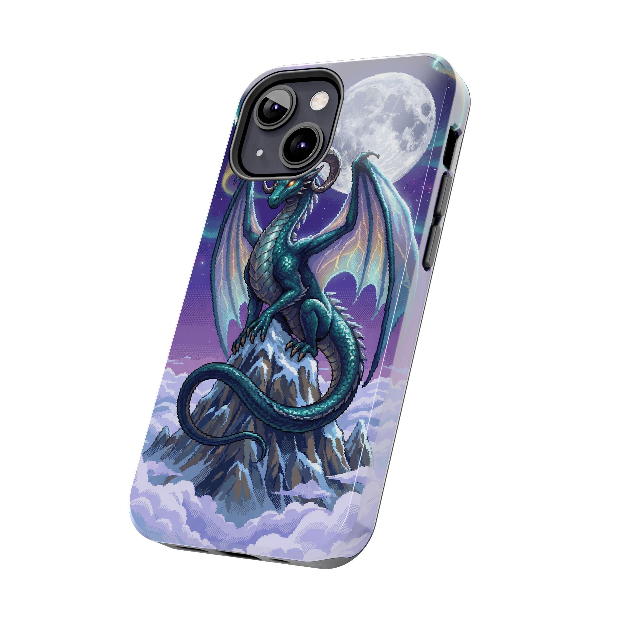 Retro Pixel Dragon on the Mountain Peak — Tough Phone Case