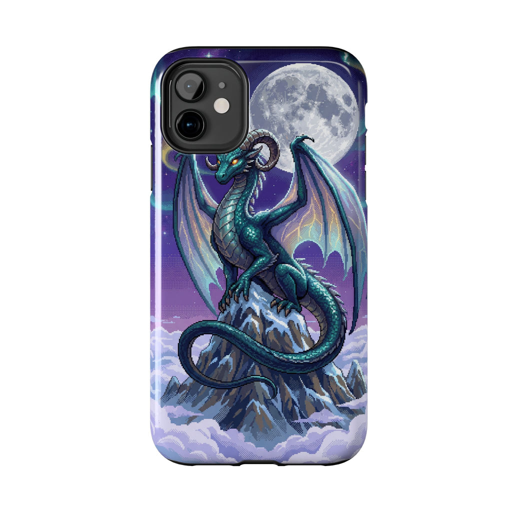 Retro Pixel Dragon on the Mountain Peak — Tough Phone Case