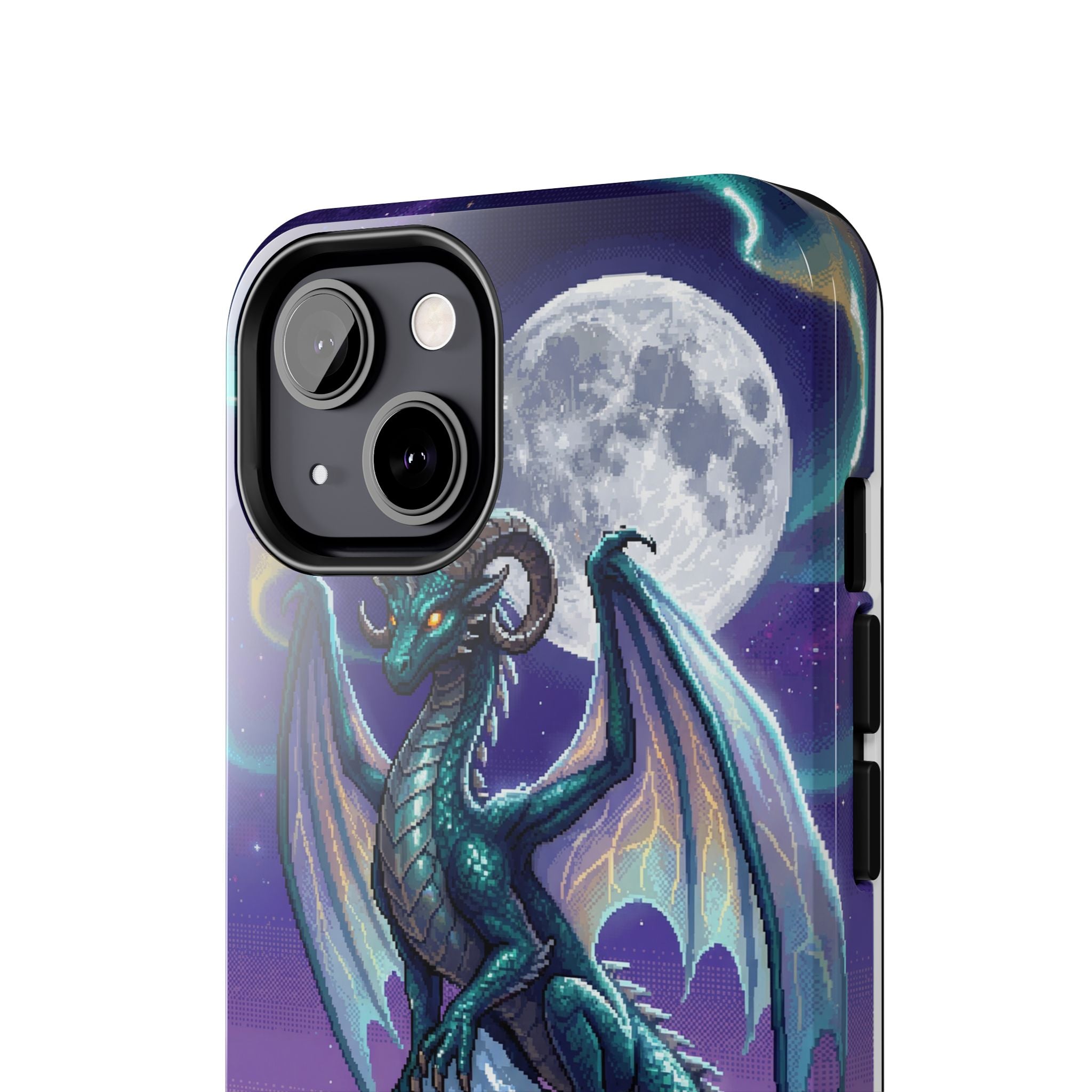 Retro Pixel Dragon on the Mountain Peak — Tough Phone Case