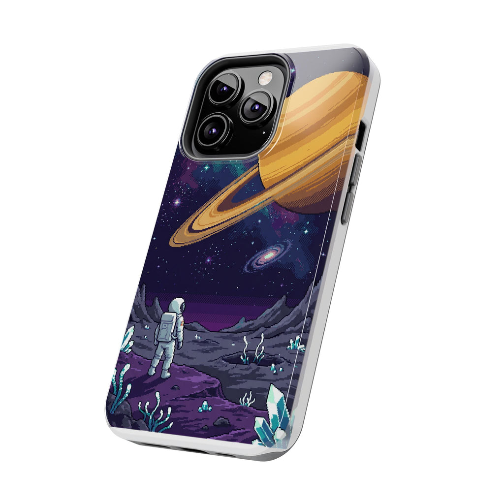 Retro Pixel Astronaut on an Alien World — Tough Phone Case