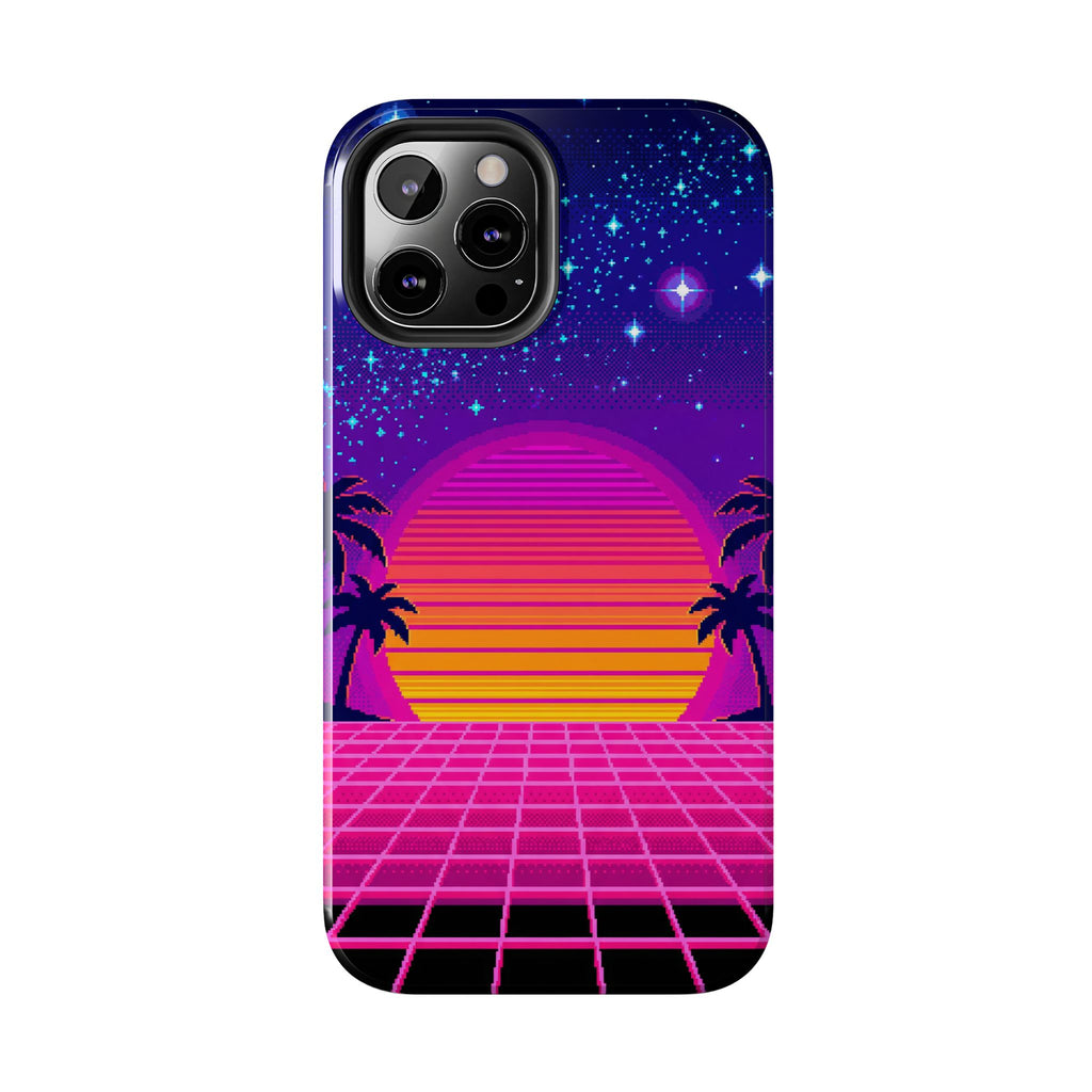 Retro Pixel 8-Bit Sunset — Tough Phone Case