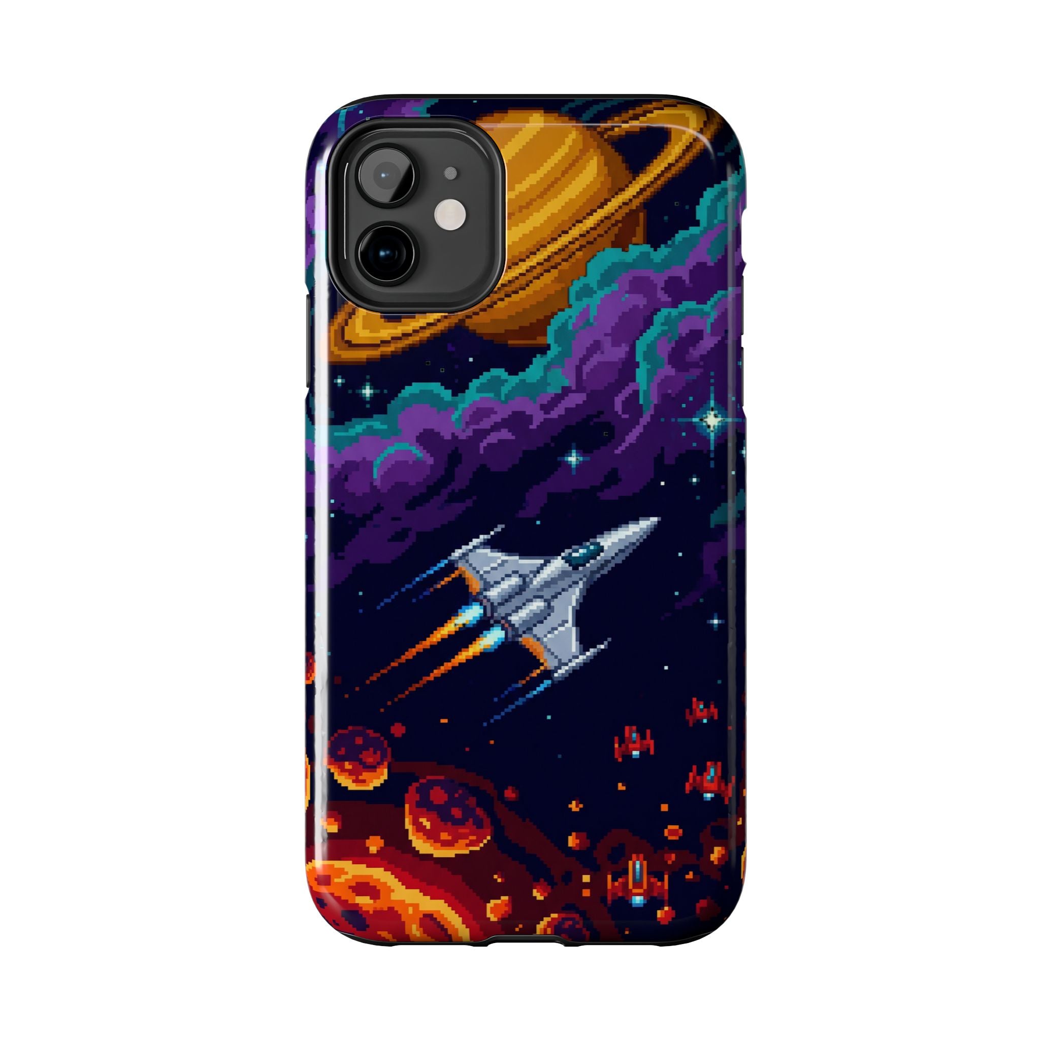 Retro Pixel Galactic Hero — Tough Phone Case