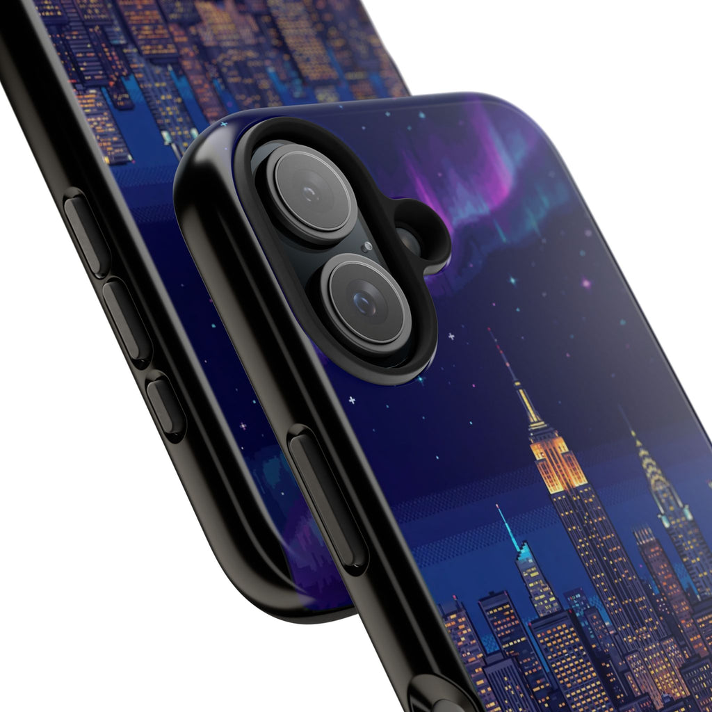 Retro Pixel NYC Skyline at Night — Tough Phone Case