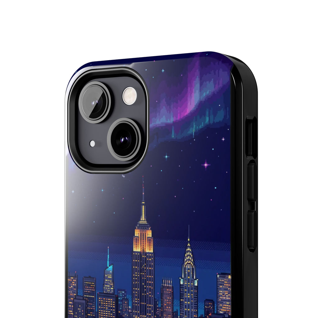 Retro Pixel NYC Skyline at Night — Tough Phone Case
