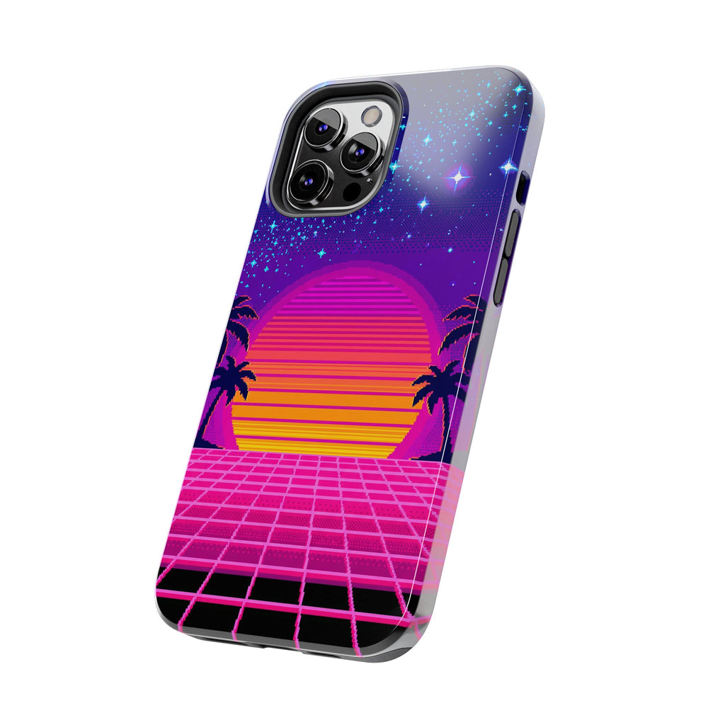 Retro Pixel 8-Bit Sunset — Tough Phone Case