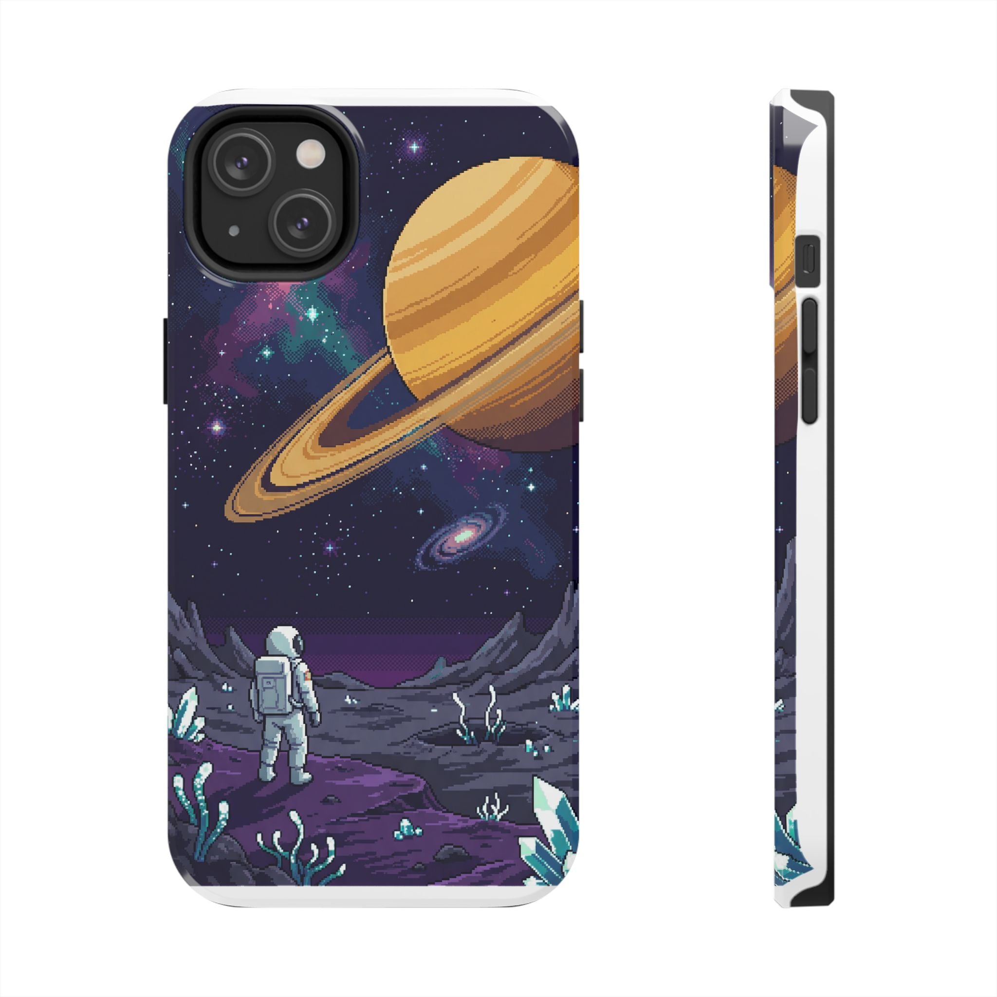 Retro Pixel Astronaut on an Alien World — Tough Phone Case