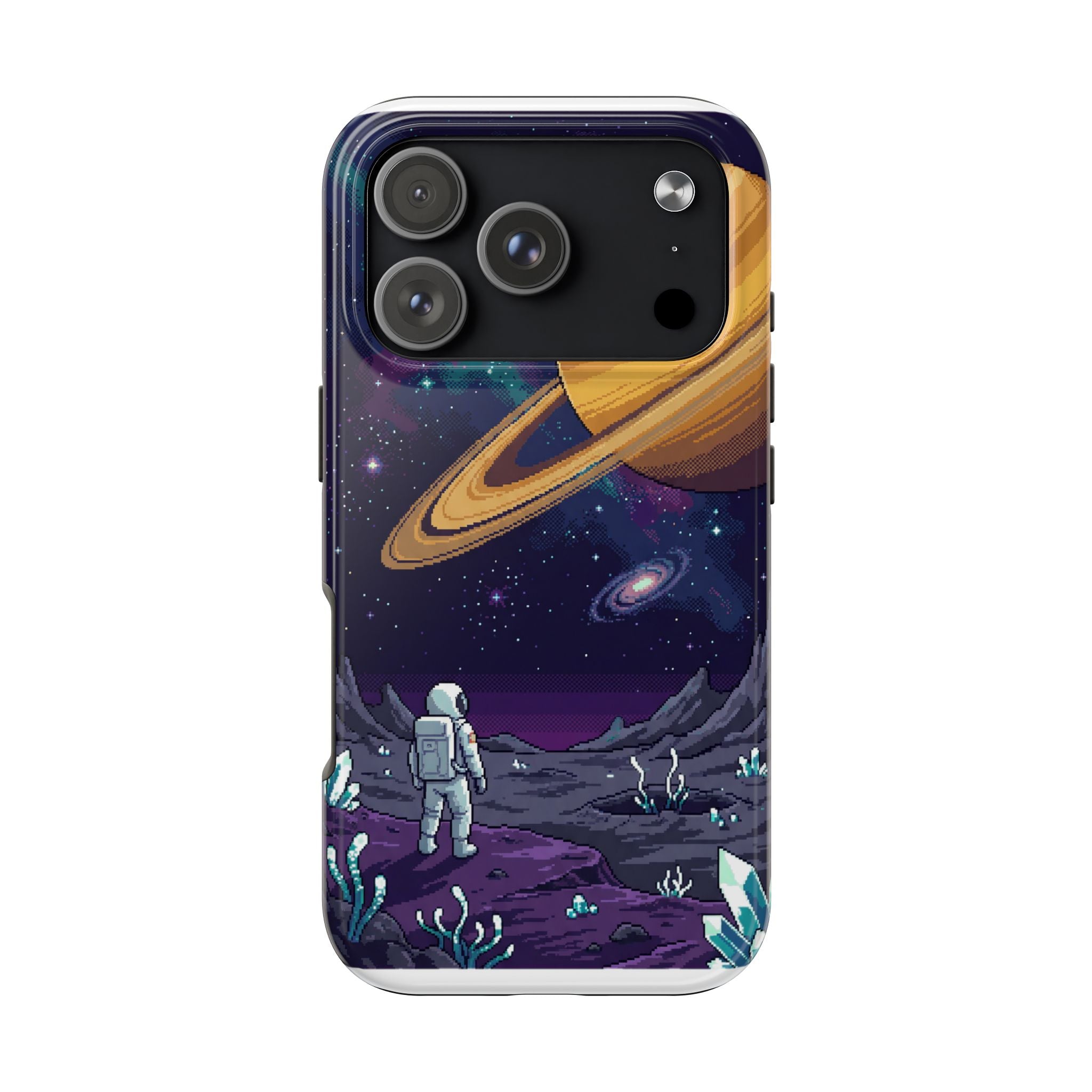 Retro Pixel Astronaut on an Alien World — Tough Phone Case