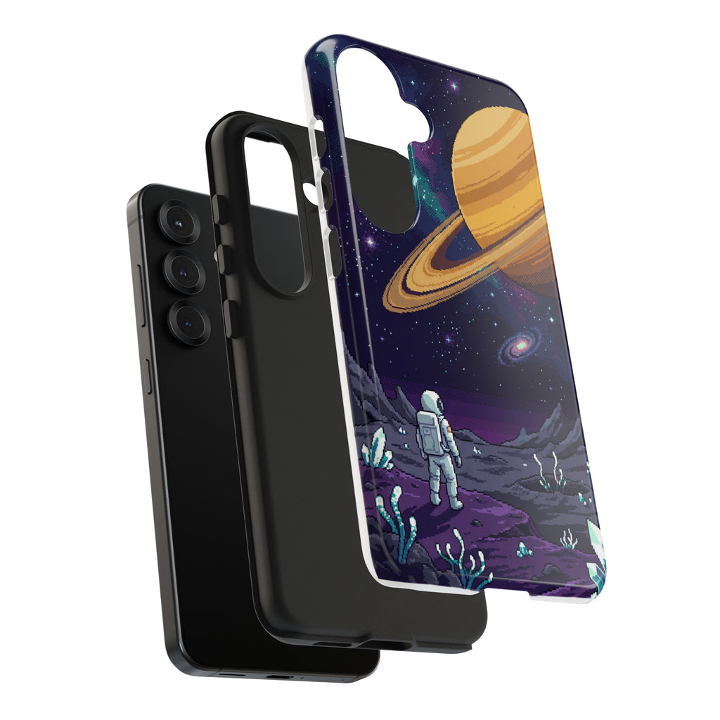 Retro Pixel Astronaut on an Alien World — Tough Phone Case