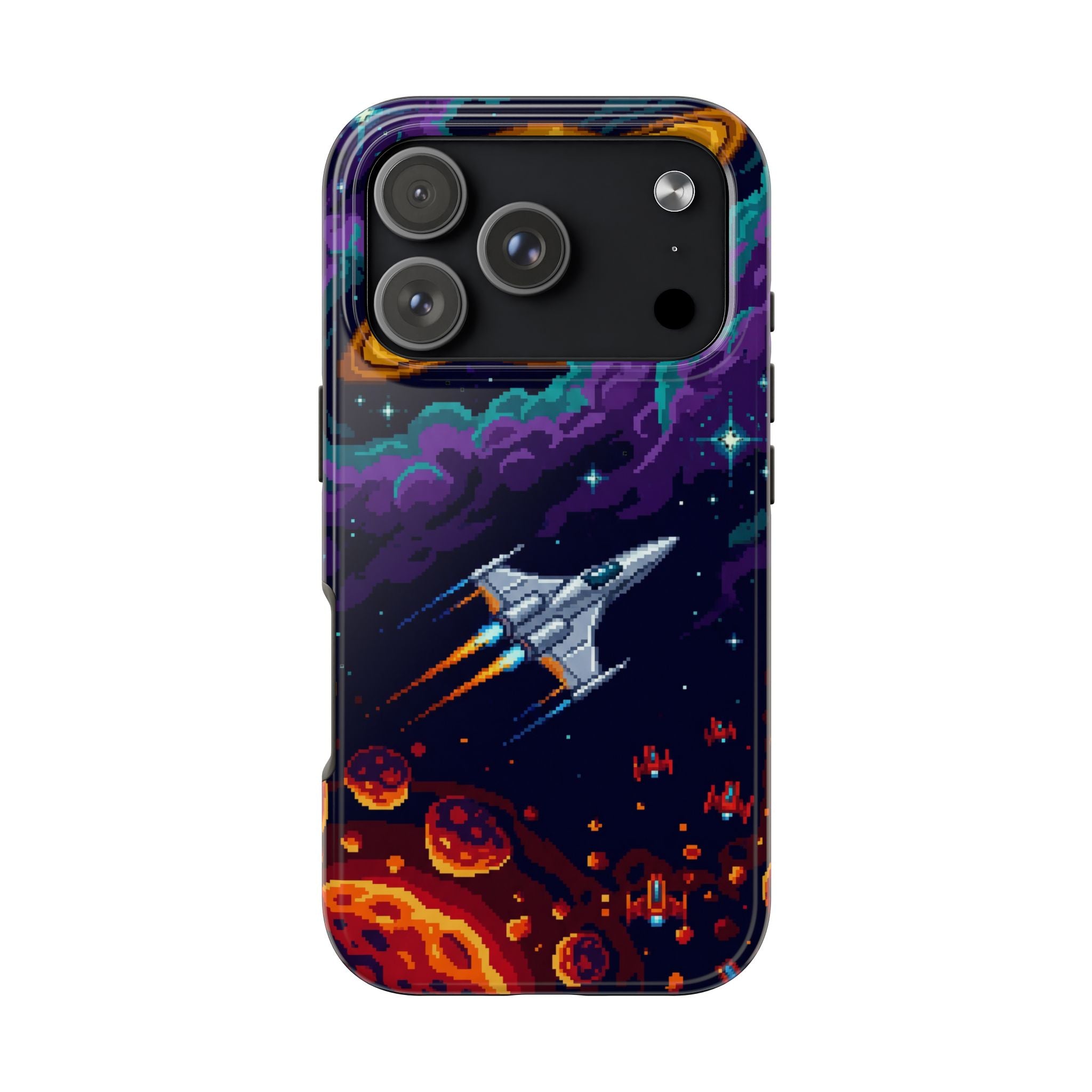 Retro Pixel Galactic Hero — Tough Phone Case