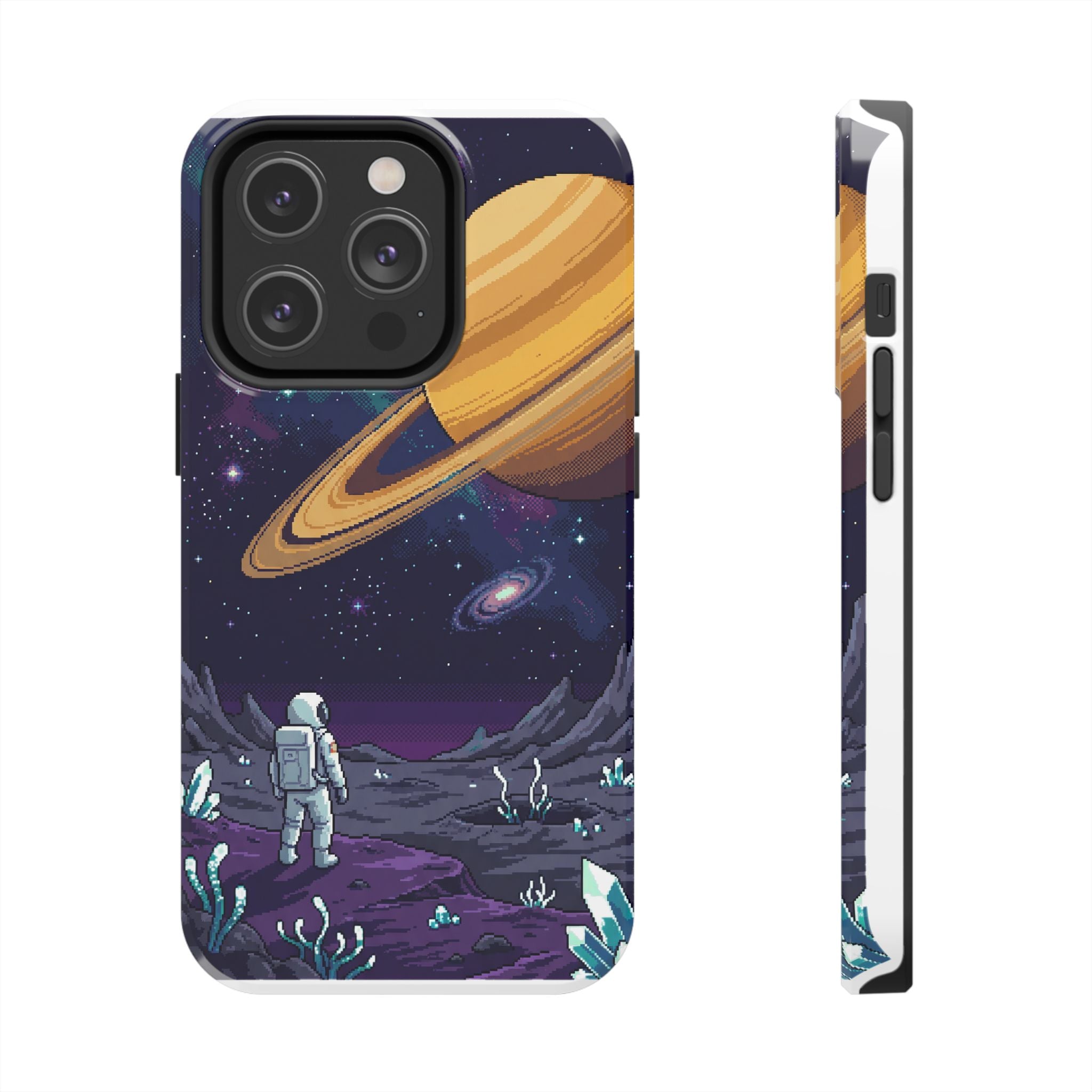 Retro Pixel Astronaut on an Alien World — Tough Phone Case