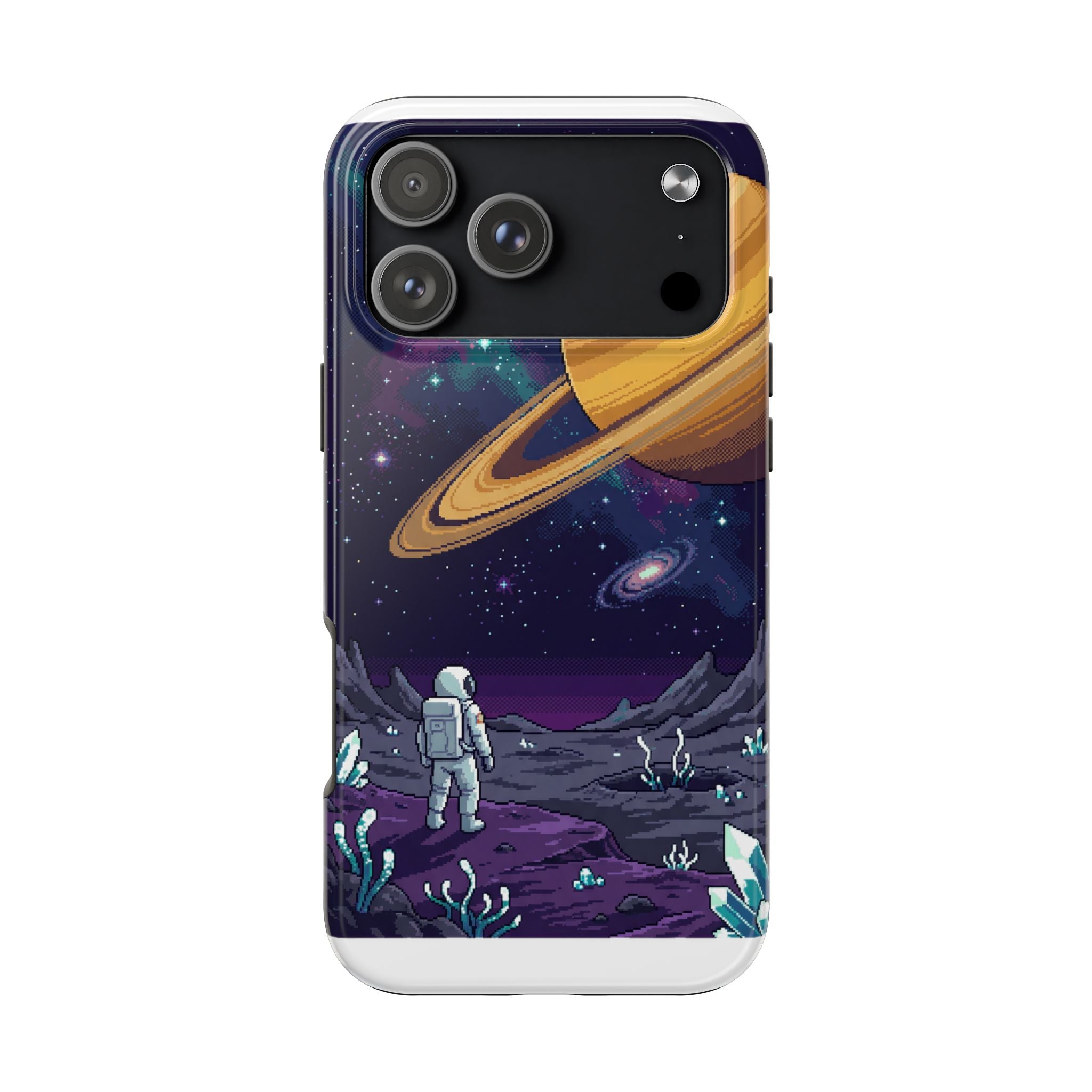 Retro Pixel Astronaut on an Alien World — Tough Phone Case