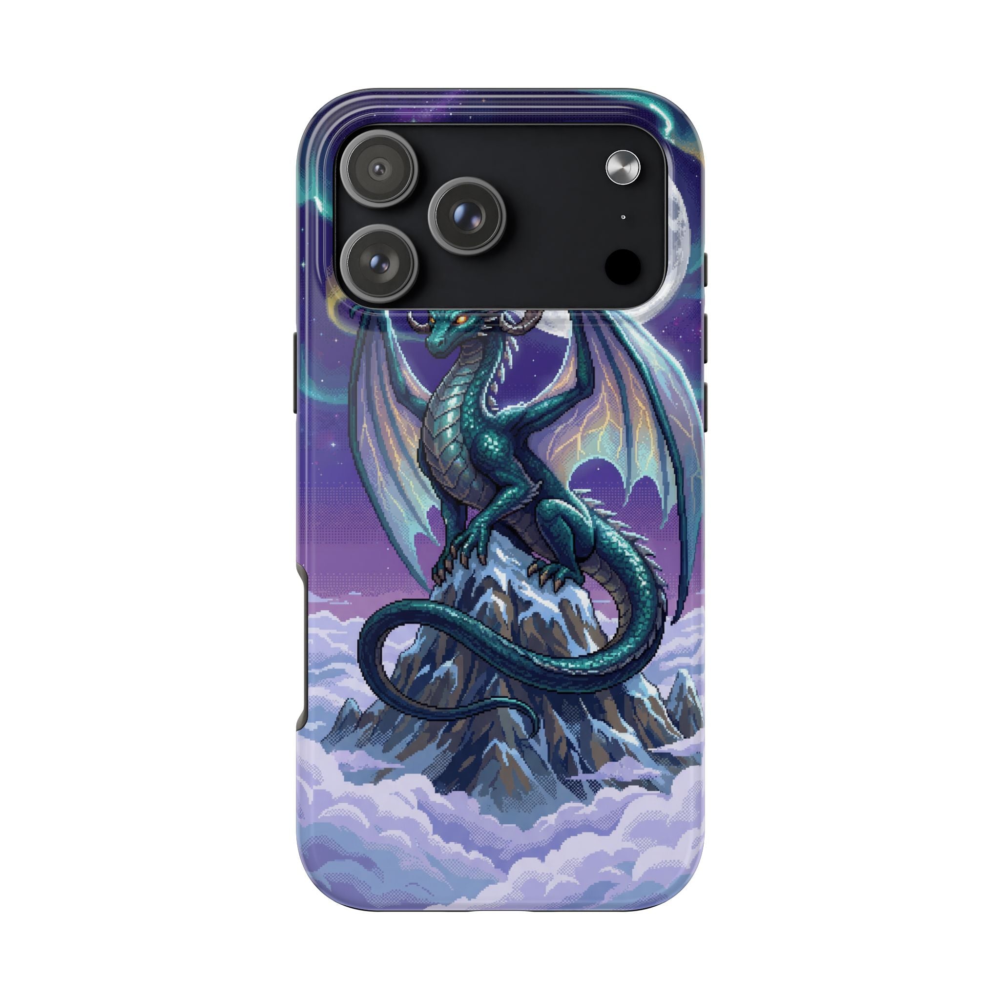 Retro Pixel Dragon on the Mountain Peak — Tough Phone Case