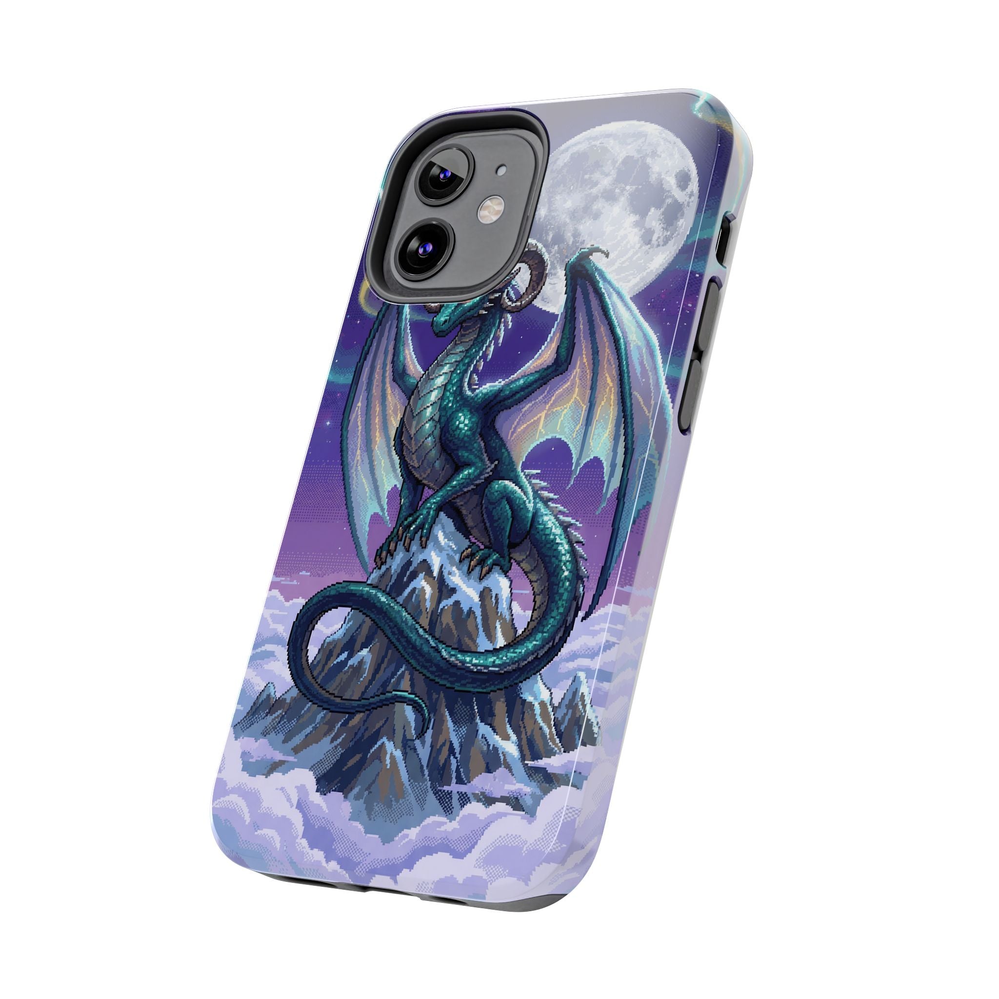 Retro Pixel Dragon on the Mountain Peak — Tough Phone Case