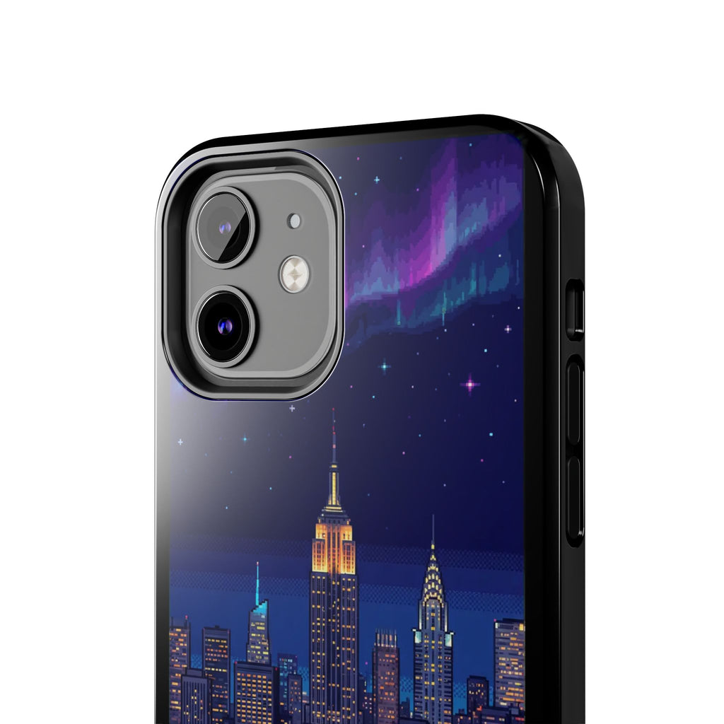 Retro Pixel NYC Skyline at Night — Tough Phone Case