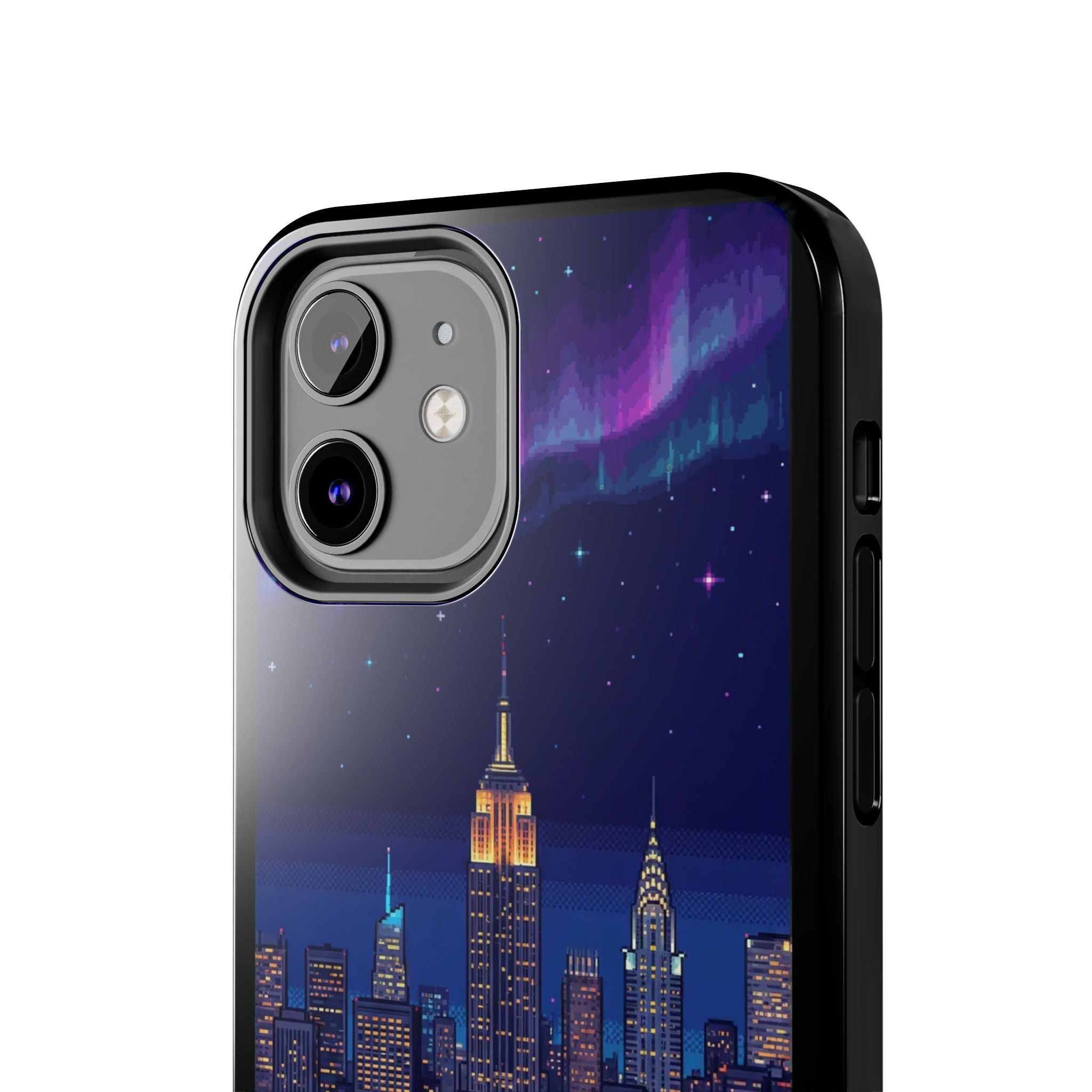 Retro Pixel NYC Skyline at Night — Tough Phone Case