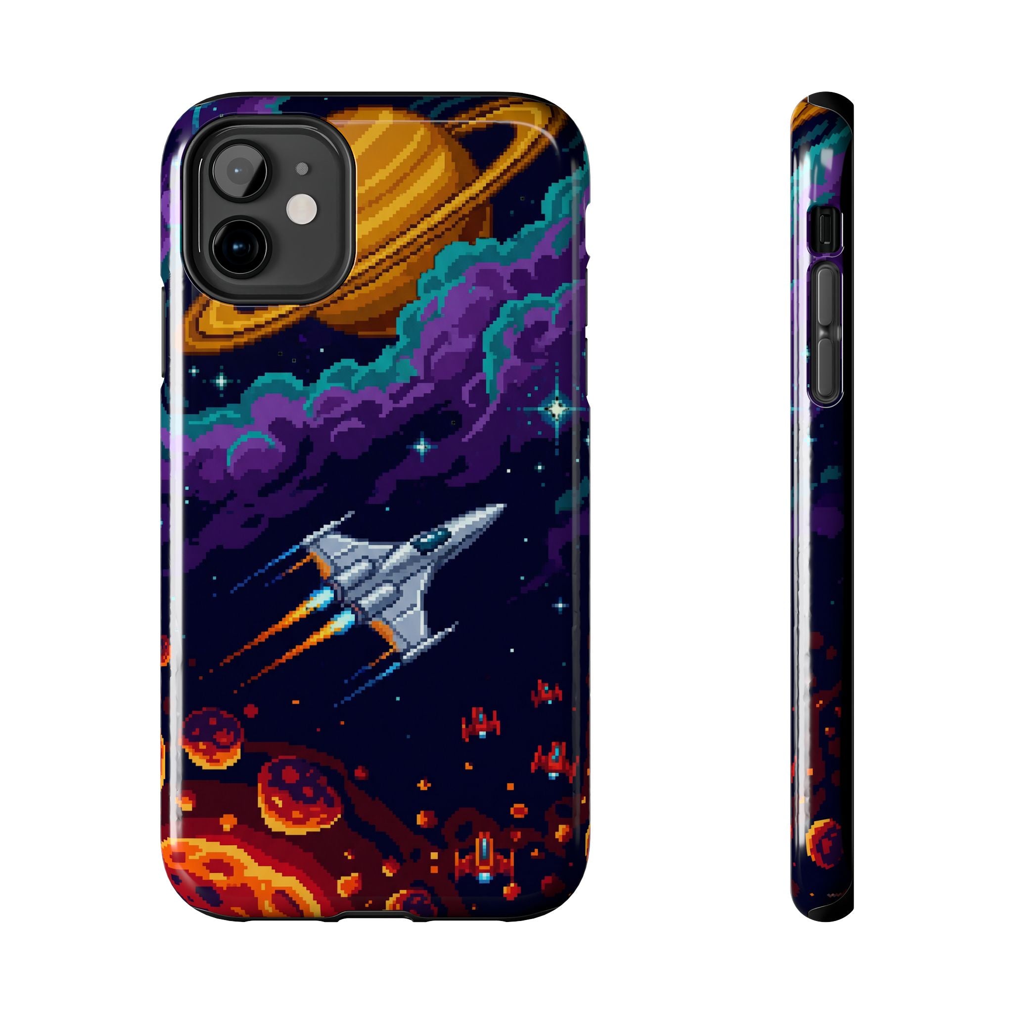 Retro Pixel Galactic Hero — Tough Phone Case