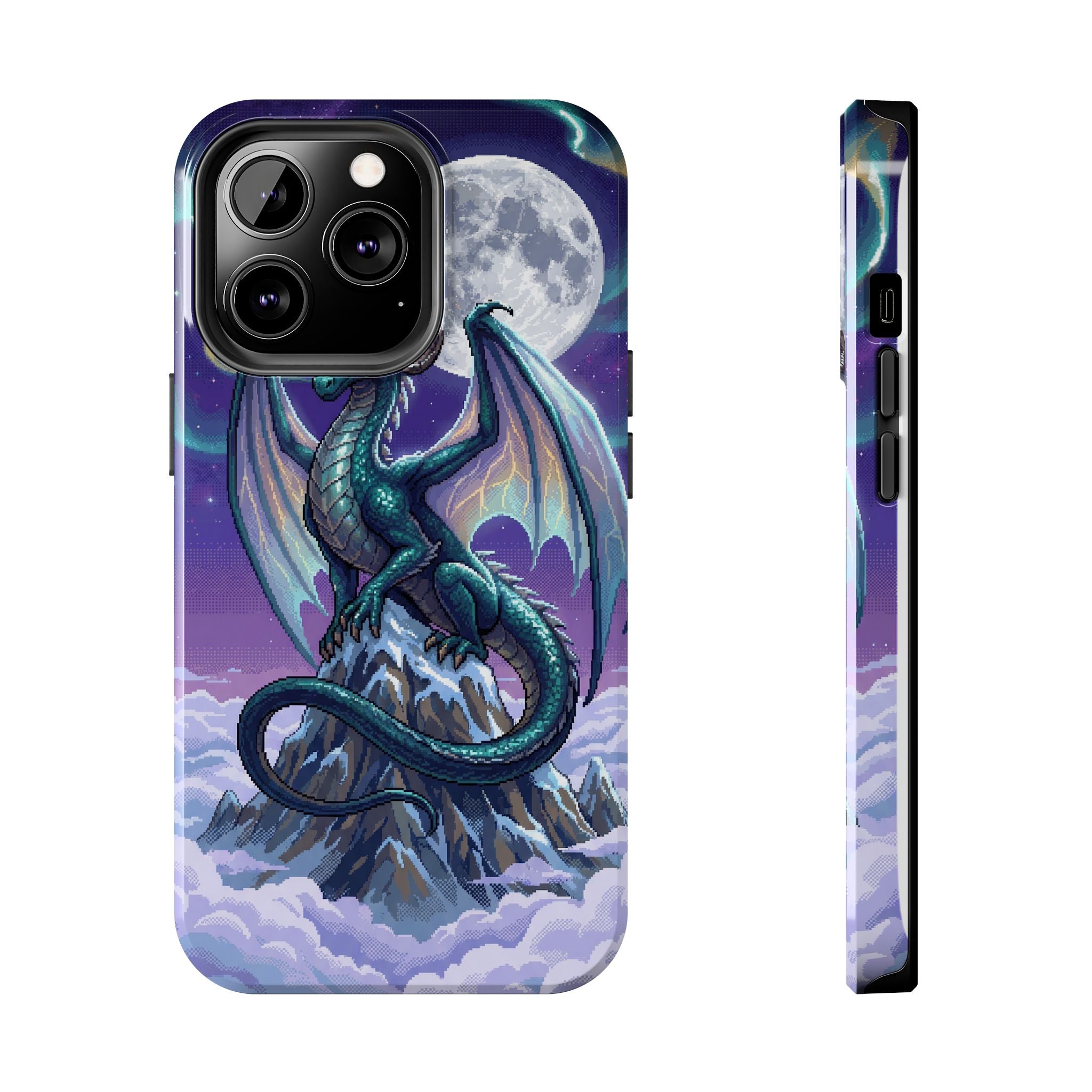 Retro Pixel Dragon on the Mountain Peak — Tough Phone Case