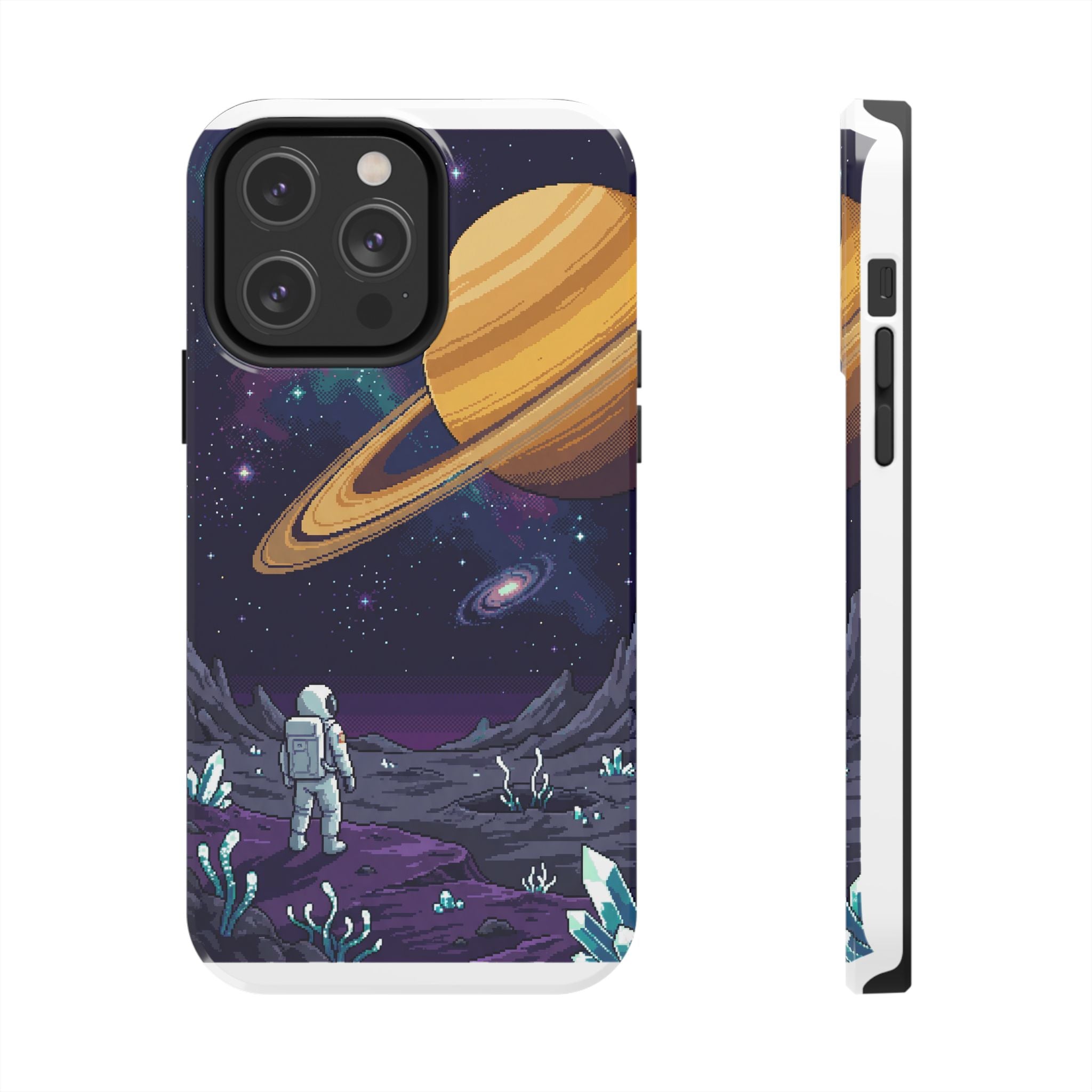 Retro Pixel Astronaut on an Alien World — Tough Phone Case