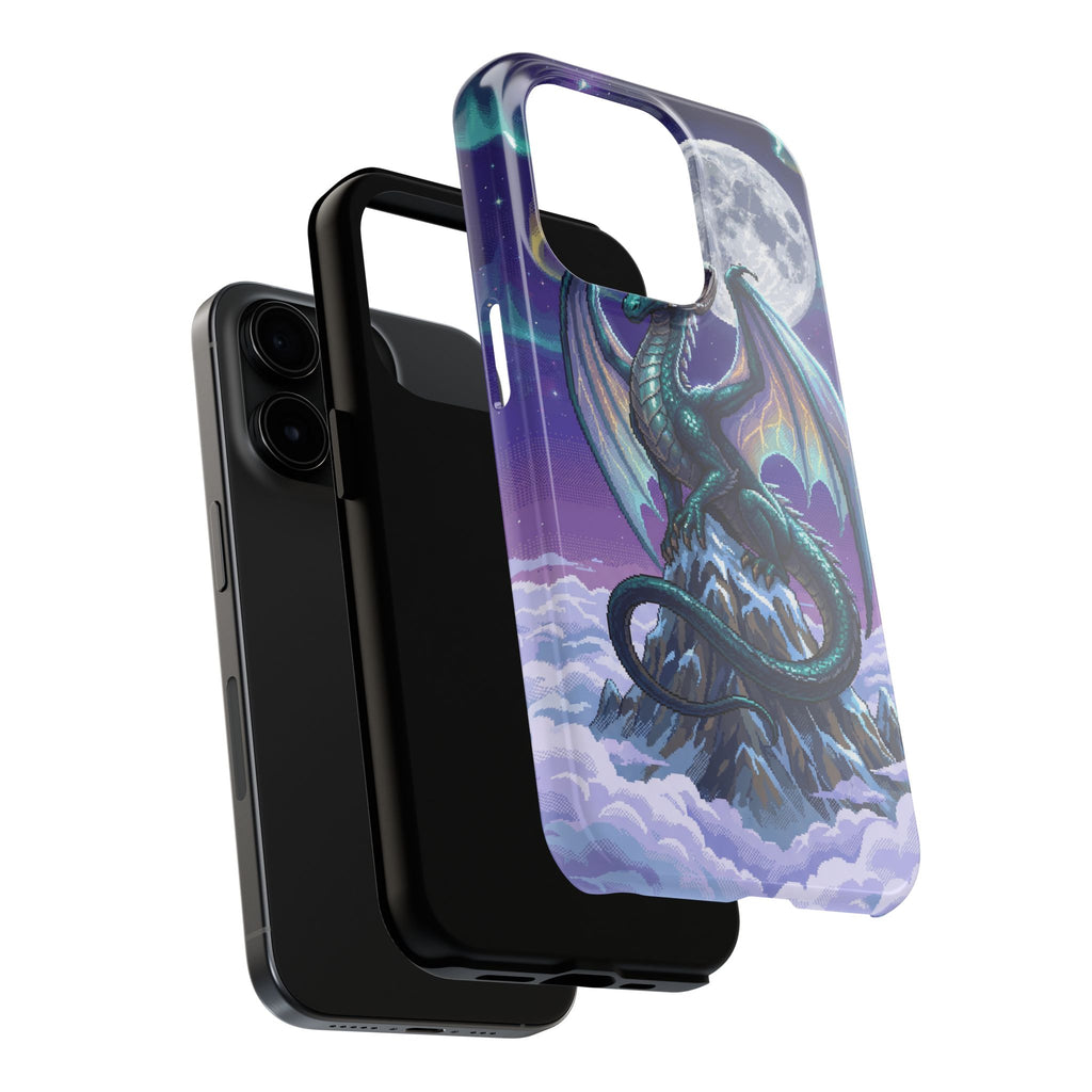 Retro Pixel Dragon on the Mountain Peak — Tough Phone Case