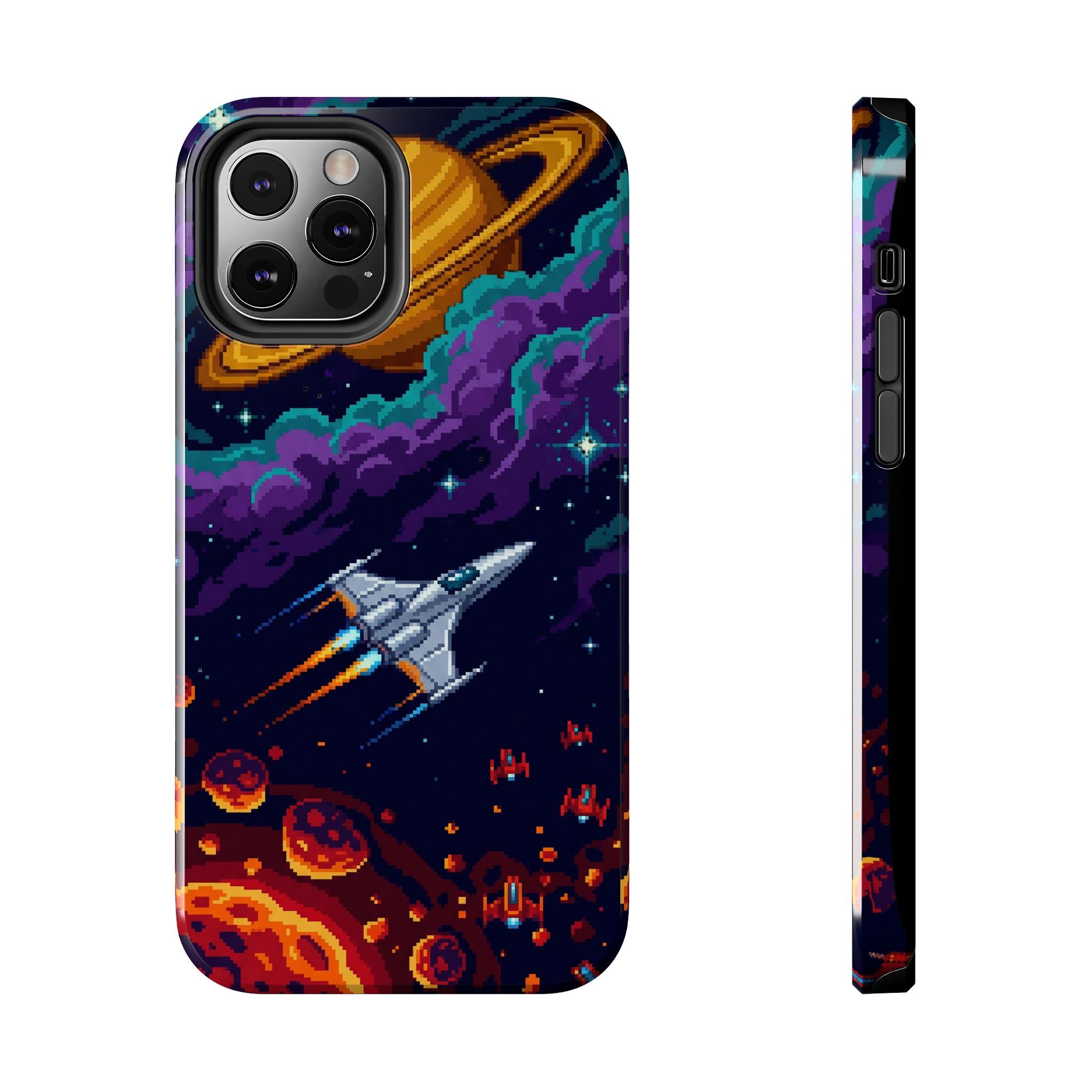 Retro Pixel Galactic Hero — Tough Phone Case