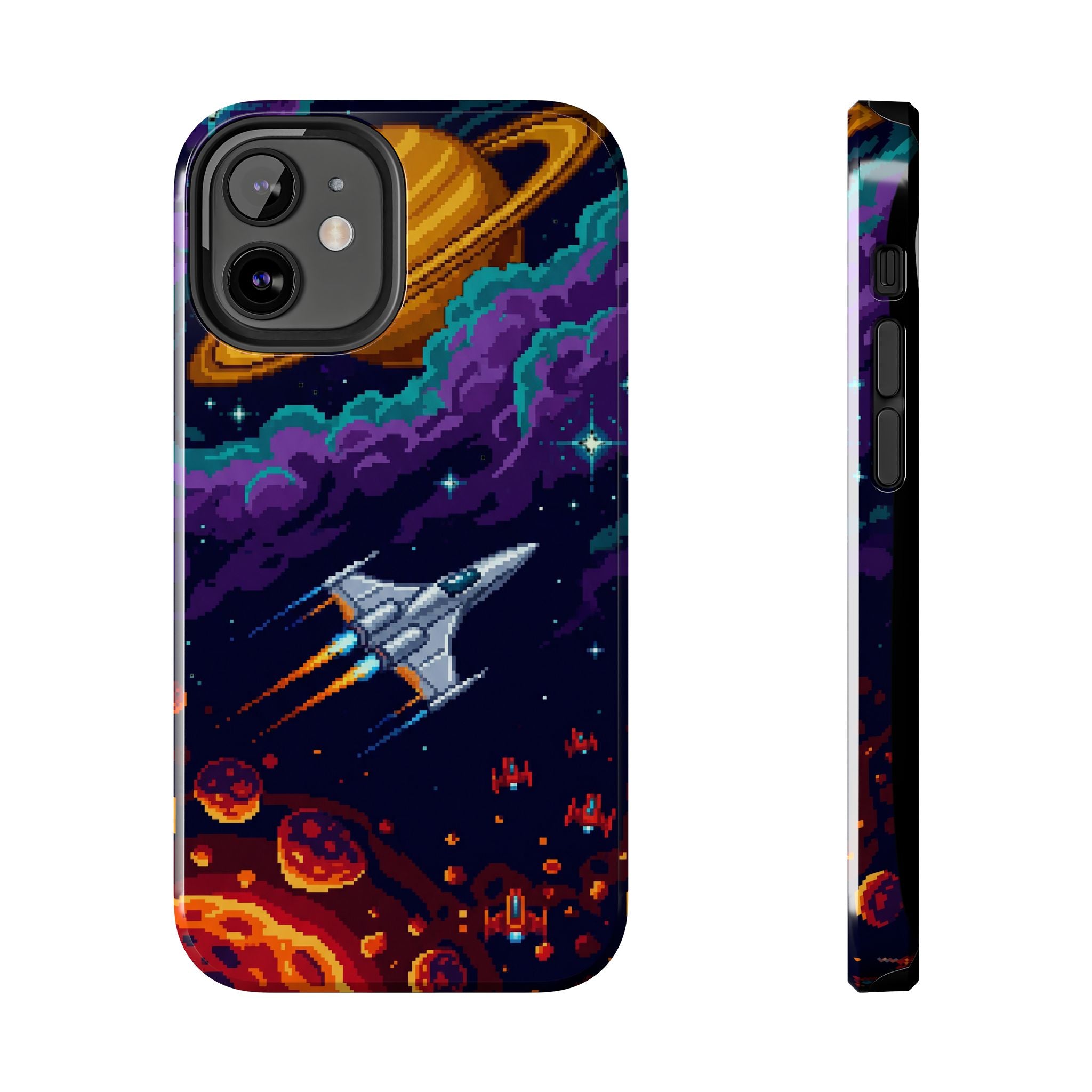 Retro Pixel Galactic Hero — Tough Phone Case