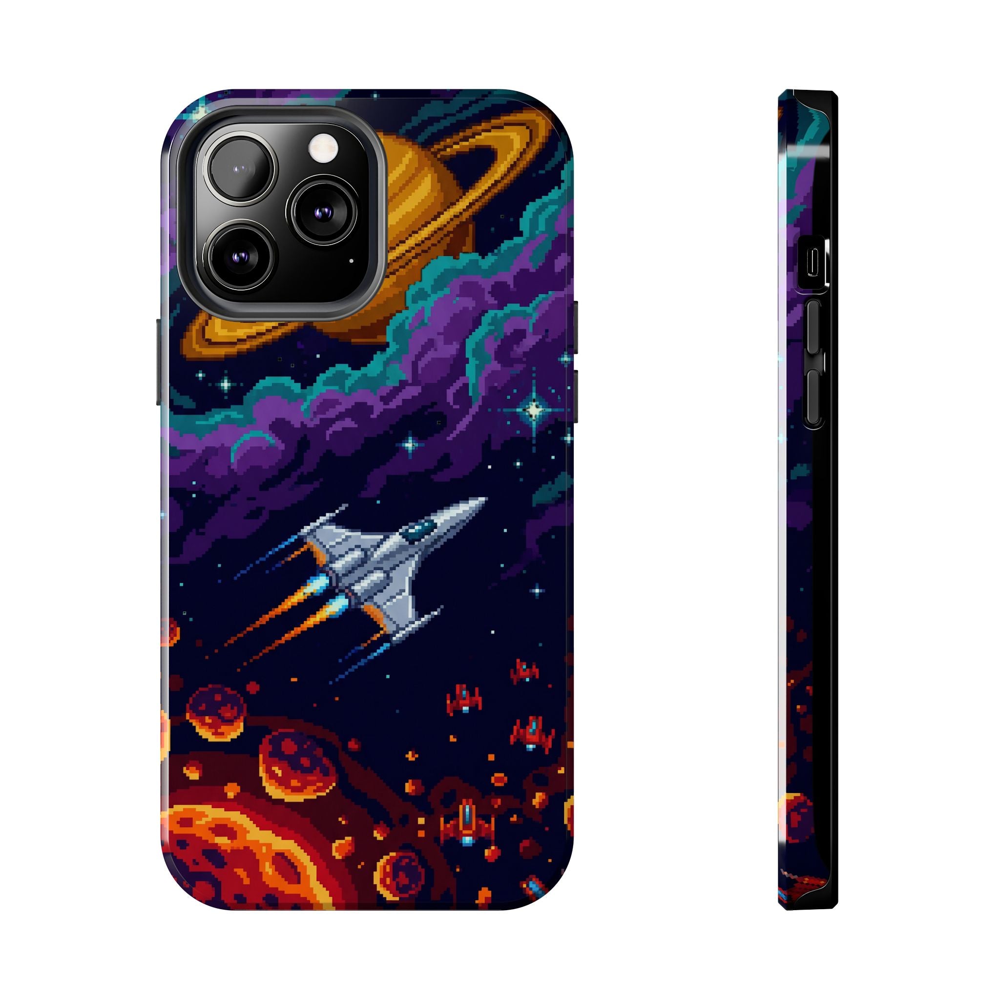 Retro Pixel Galactic Hero — Tough Phone Case
