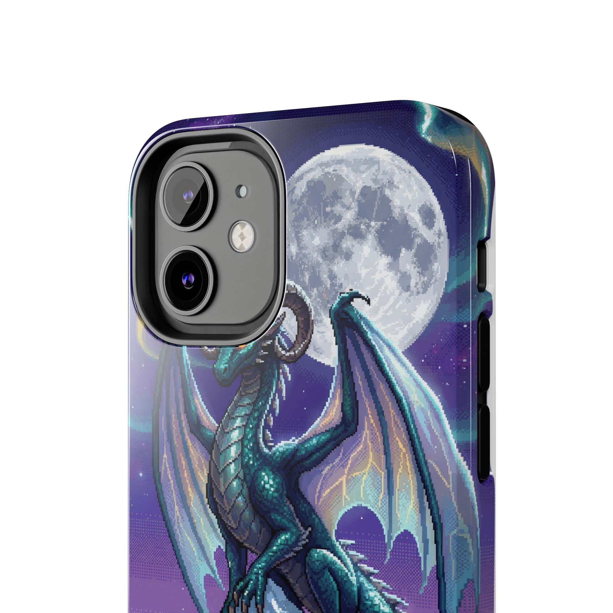 Retro Pixel Dragon on the Mountain Peak — Tough Phone Case