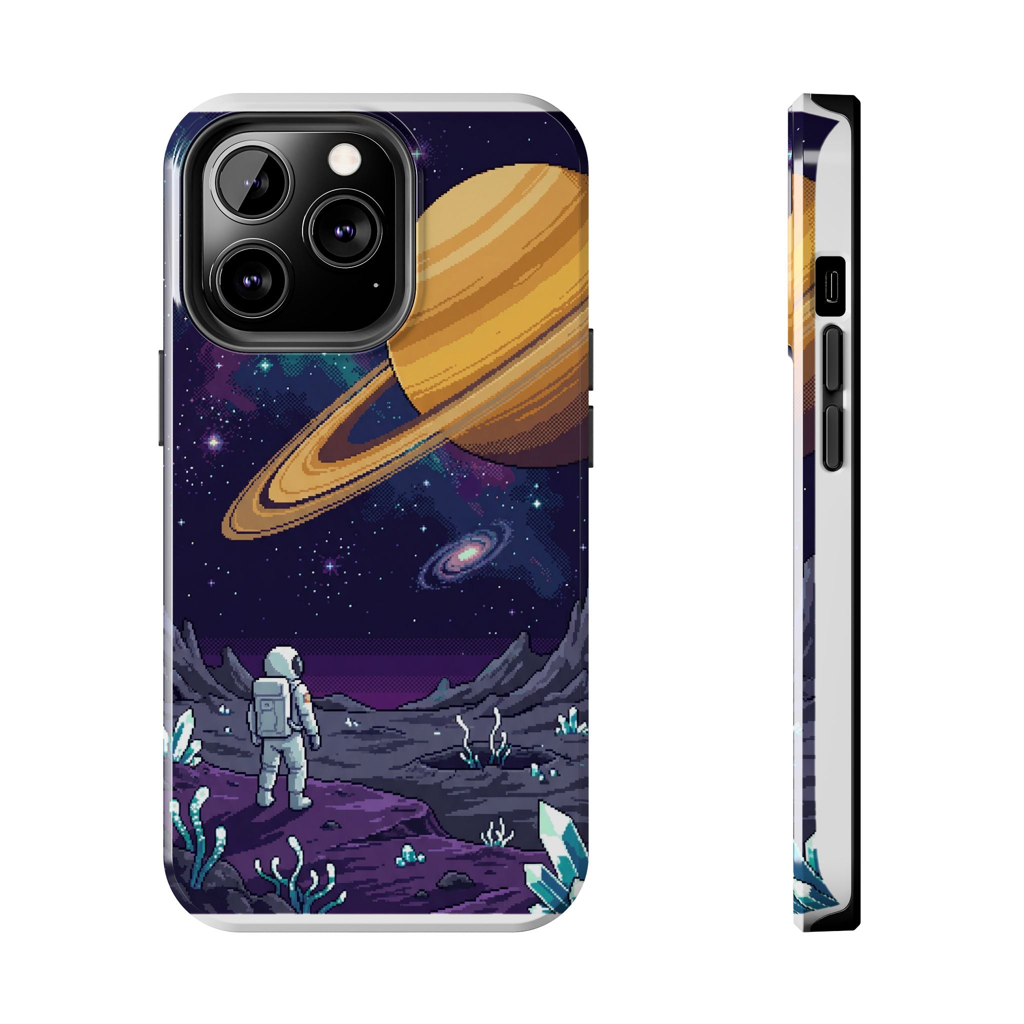 Retro Pixel Astronaut on an Alien World — Tough Phone Case