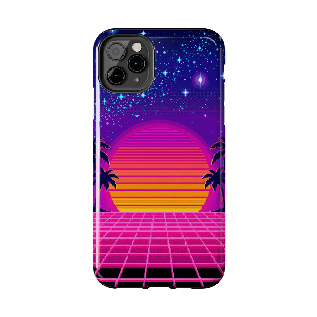 Retro Pixel 8-Bit Sunset — Tough Phone Case