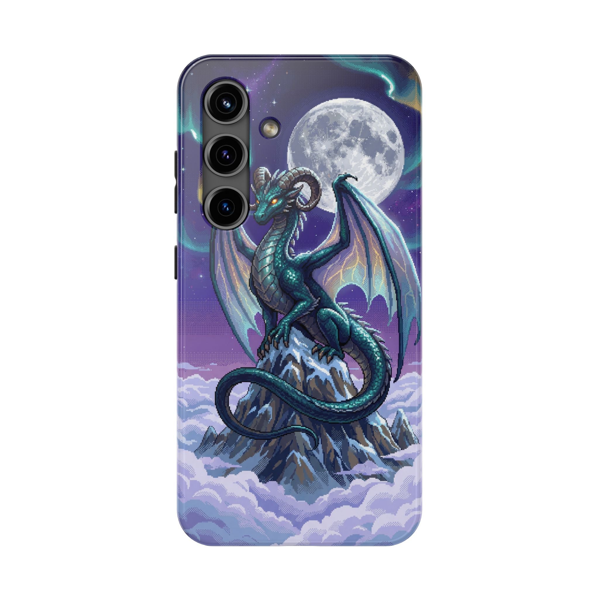 Retro Pixel Dragon on the Mountain Peak — Tough Phone Case