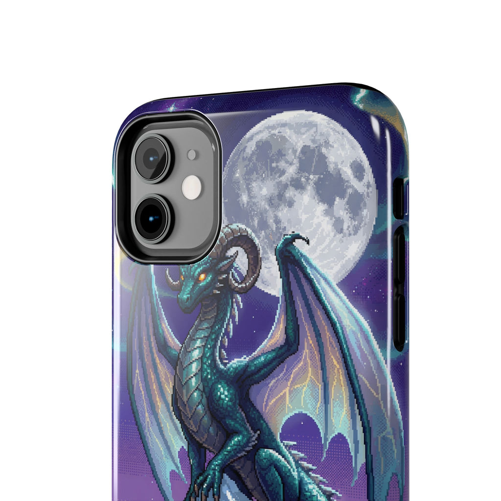 Retro Pixel Dragon on the Mountain Peak — Tough Phone Case