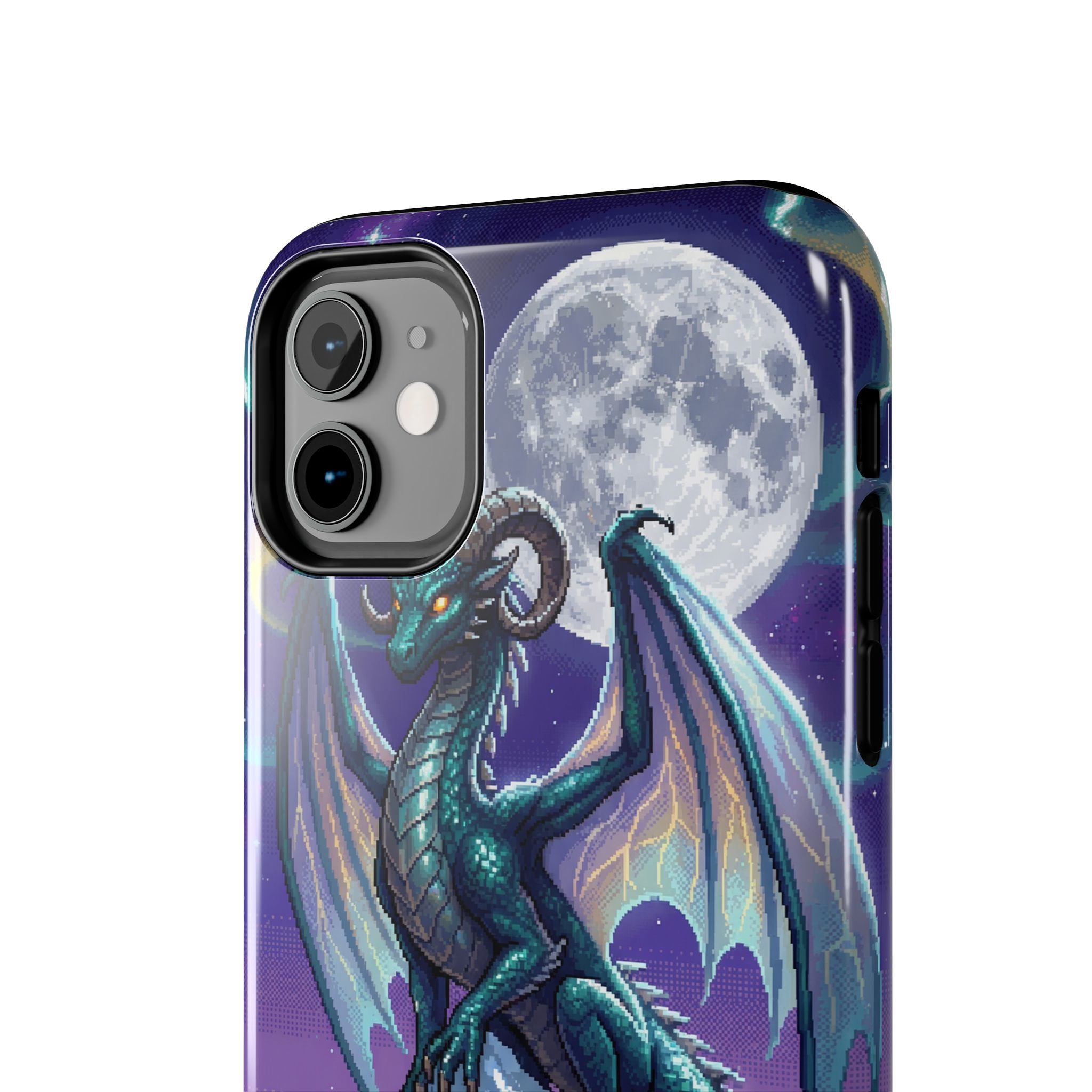 Retro Pixel Dragon on the Mountain Peak — Tough Phone Case