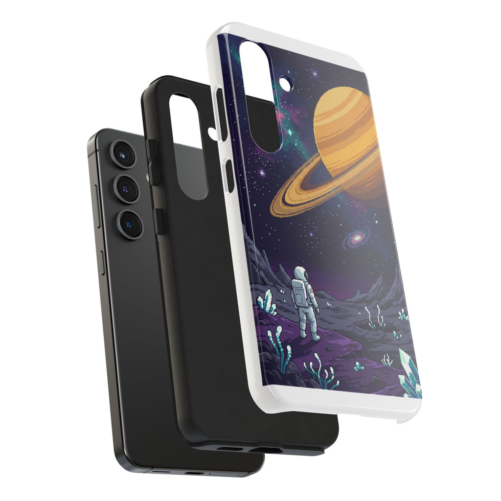 Retro Pixel Astronaut on an Alien World — Tough Phone Case